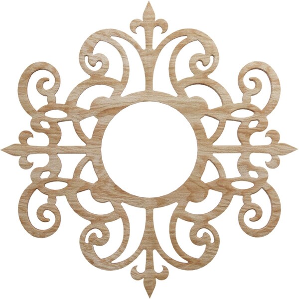 Ekena Millwork Dijon Wood Fretwork Pierced Ceiling Medallion, Red Oak, 20"OD x 6 1/2"ID x 1/4"T CMWP20X20X0250DIRO - main